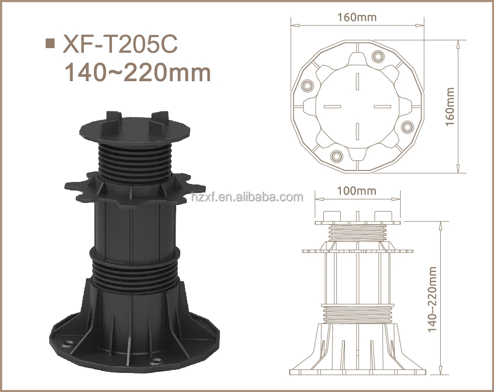 Plastic Paving Tile Support System - Adjustable Pedestals