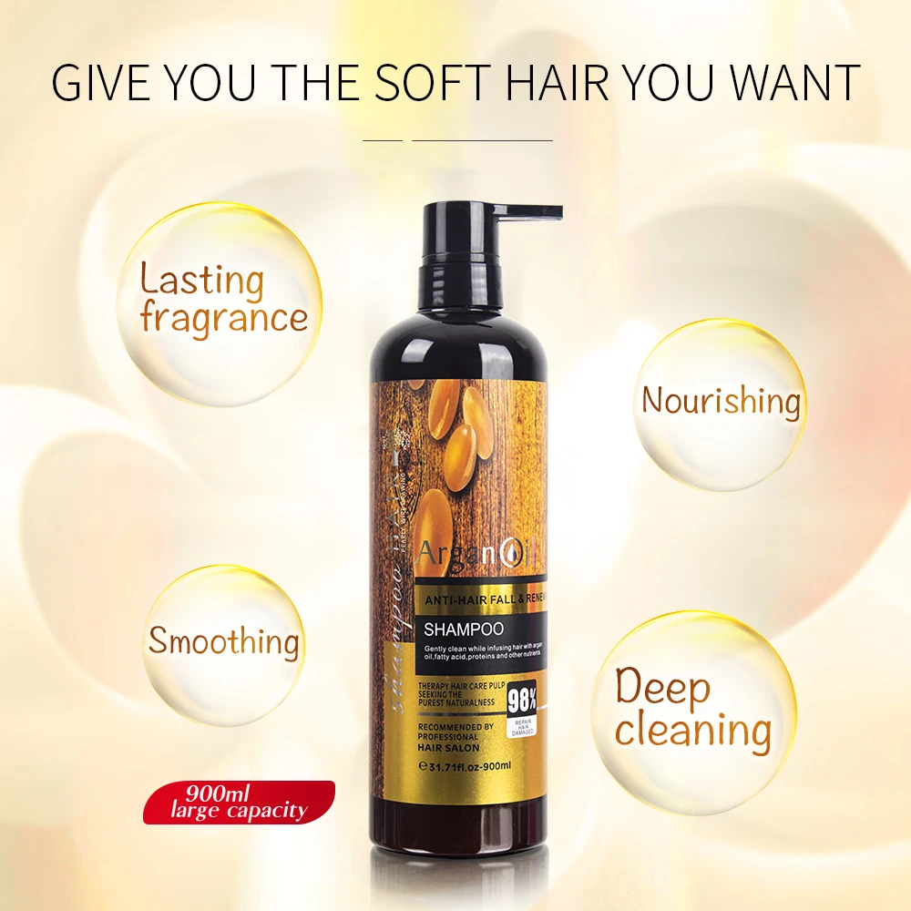 Natural Hair Hotel Ginger Argan Oil Treatment Hair Care Products Anti Dandruff Care Growth Shampoo and Conditioner