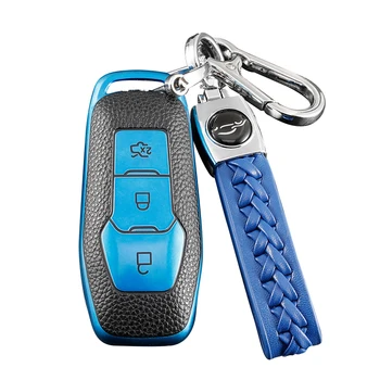 2022 Remote Cover Key Car Protective TPU Holder Leather Case Accessories Keychain Shell Bag for Ford FOCUS 2017 Kuga 2018 Cases