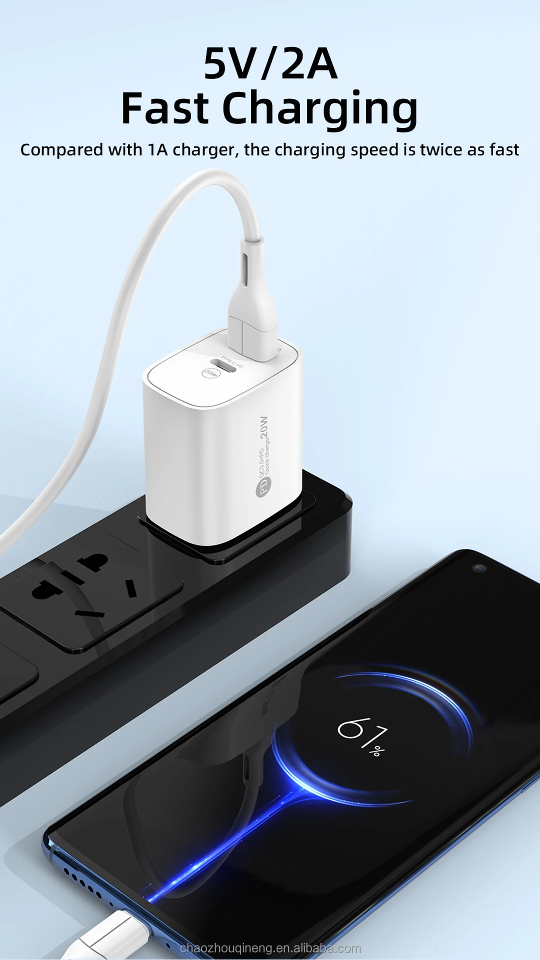 Portable Bulk Usb Phone Charger 5V2A Dual-port Fast Charger Adapter Plug 2in1 Mini PD Charger for Phones Wall Charger Type c OEM H66a850a8f9e84398a30b9b80ea85ee82L