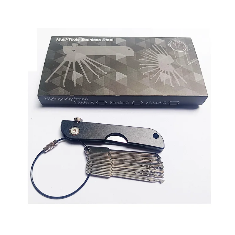 New Arrival Second Generation Multifunctional Foldable Jacknife Jack Knife  24 in 1 Pocket Fold Folding Tool Lock Pick Set