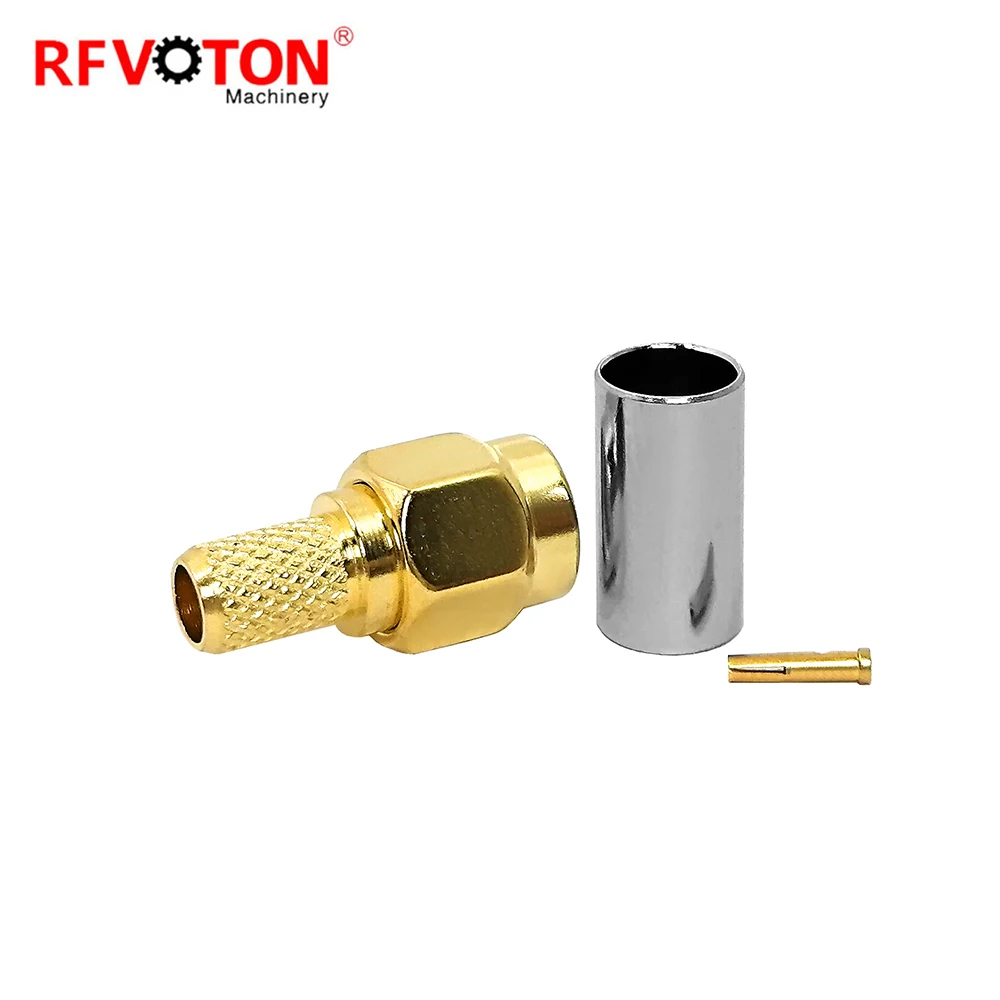 Factory Directly  RP Sma Male Plug Macho Connecteur Rg58 Cable Inverted Rf Connector Reverse Polarity Sma Rohs in Stock Copper