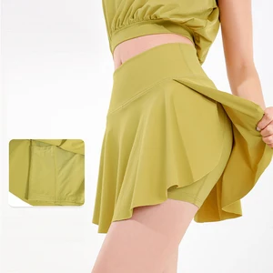 Women Summer Dress Sports Two-Piece Style Tennis Skirts High Waisted Quick-drying Yoga Shorts Tennis Skirt for Women
