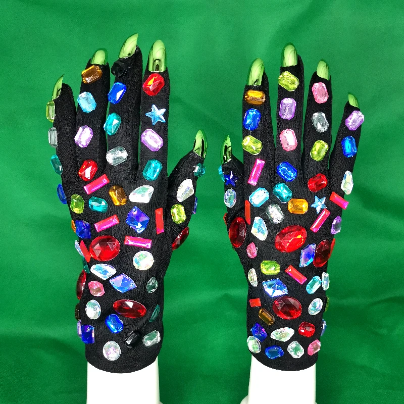 2024 Модные женские перчатки со стразами для вечеринки женские перчатки