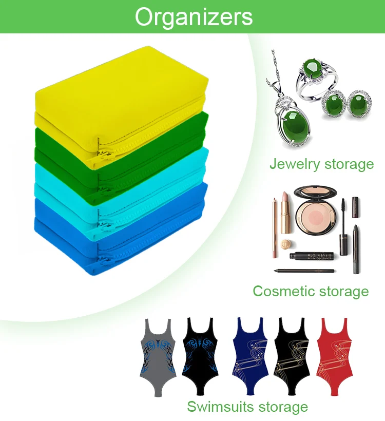 Factory Embossed Logo Insulated Waterproof Cosmetic Bag Swimming Neoprene Makeup Bag  Zipper details