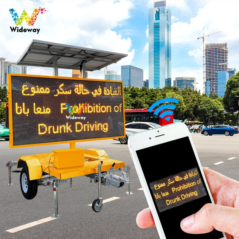 Outdoor Led Traffic VMS Mobile Trailer Mount Road Solar Portable Variable Message