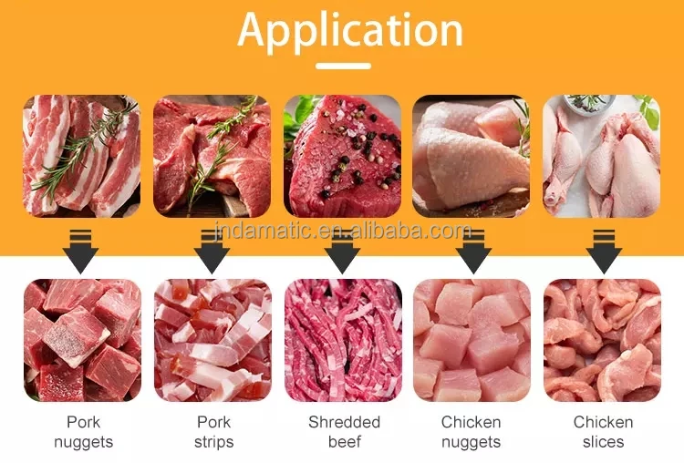 Fresh Meat Cube Cutting Machine Chicken Breast Fish Fillet  Cutter Cooked Meat Salmon Slicer Machine