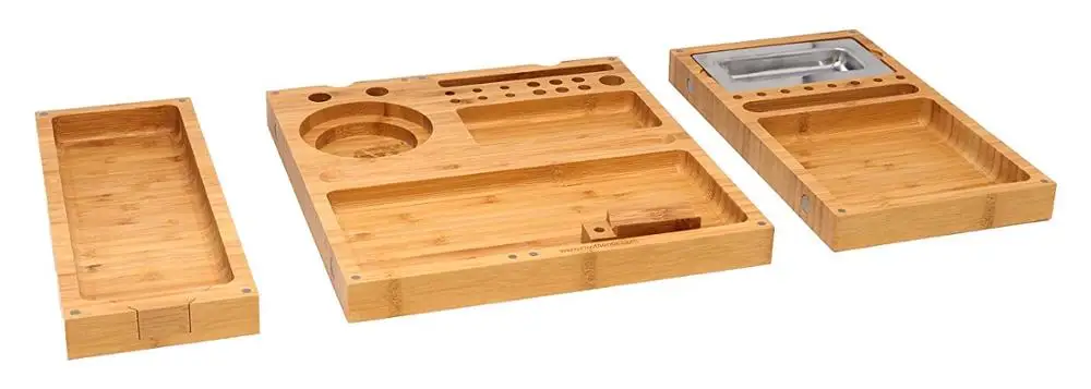 
Высококачественный бамбуковый магнитный складной поднос для сорняков, деревянный поднос для сорняков под заказ с магнитной крышкой 