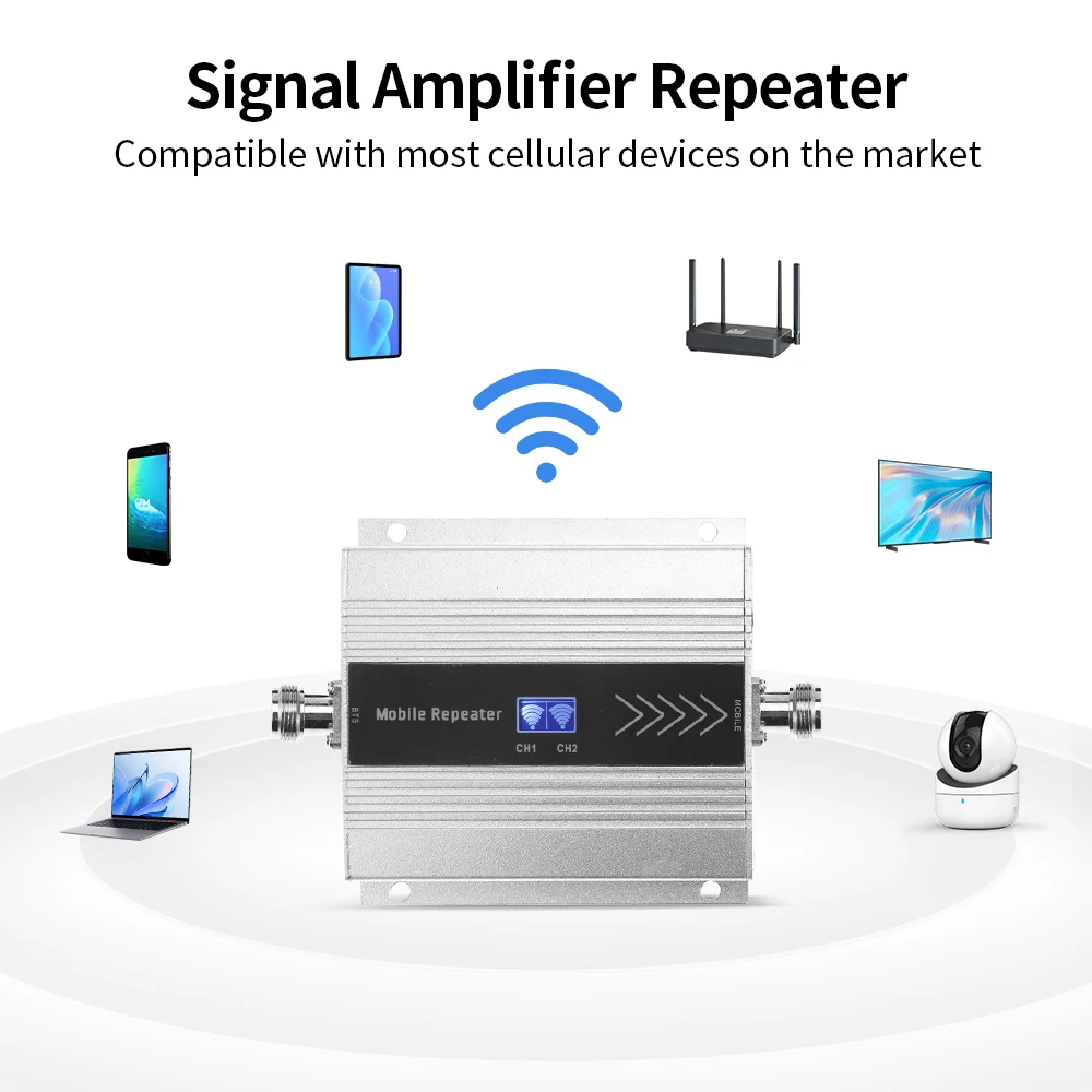 3G mobile phone signal amplifier with antenna and cable GSM WCDMA 900 2100mhz mobile signal booster dual band repeater 60dB