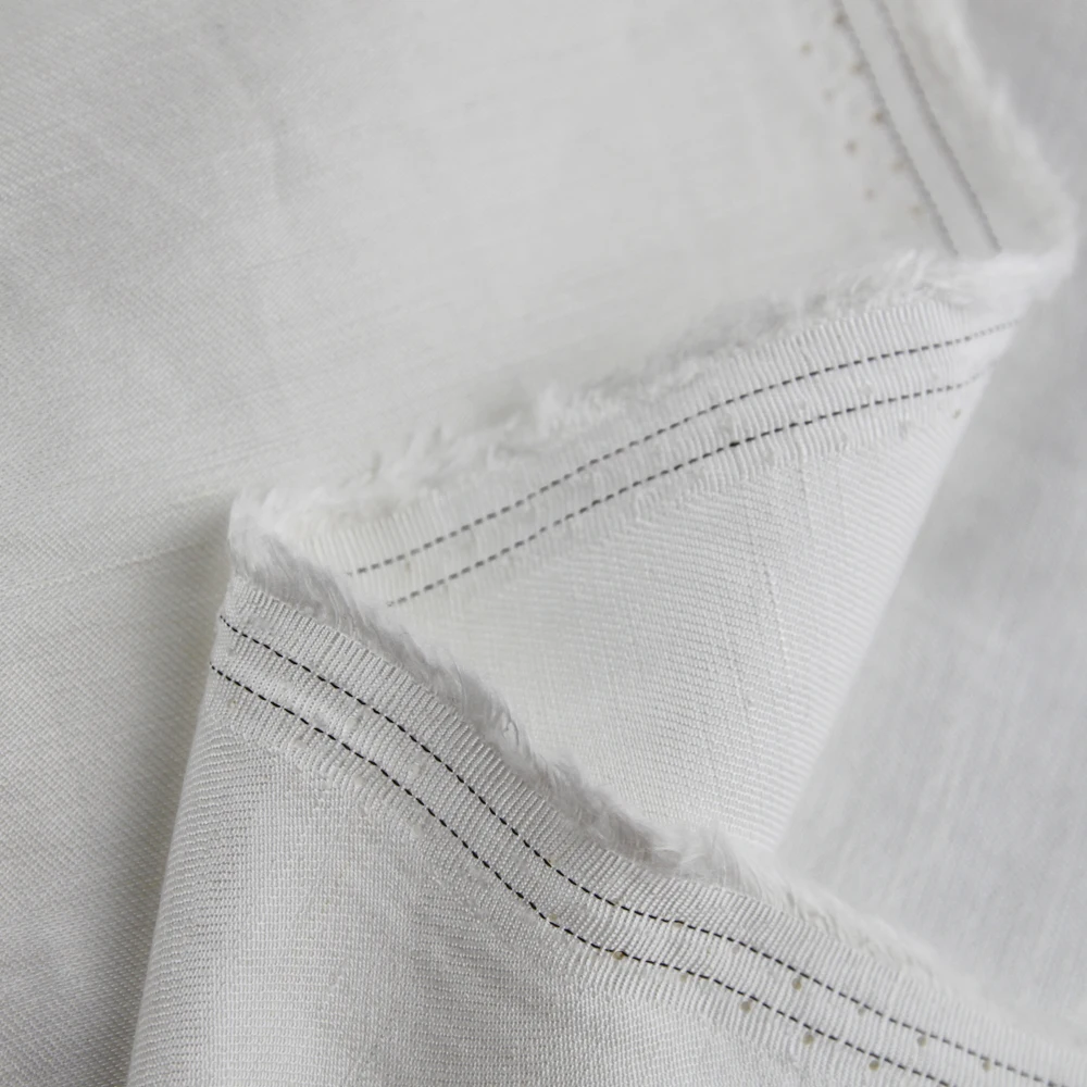 Оптовая продажа мягкая вискозная льняная ткань среднего веса однотонная для кожи дизайн одежды