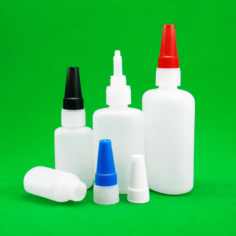 5ml 10ml 20ml 28ml 50ml 100ml HDPE empty plastic glue bottle for glue packaging liquid bottle