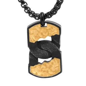 Unique Shape TIZTI Pendant Two Tone Color Stainless Steel Charming Necklace Pendant with Chain