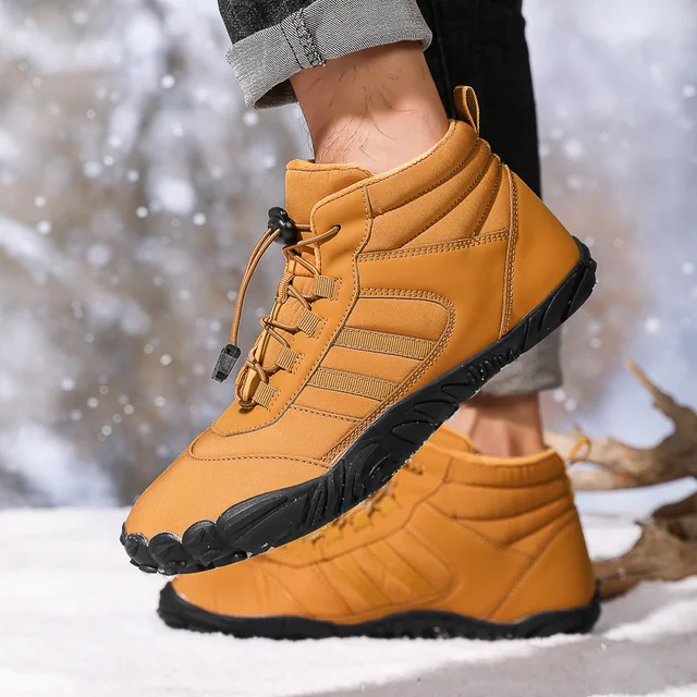 Casual Winter Cotton Boots for Men and Women Breathable Velvet Thickened Snow Hiking Shoes Barefoot Warm Couples' Boots