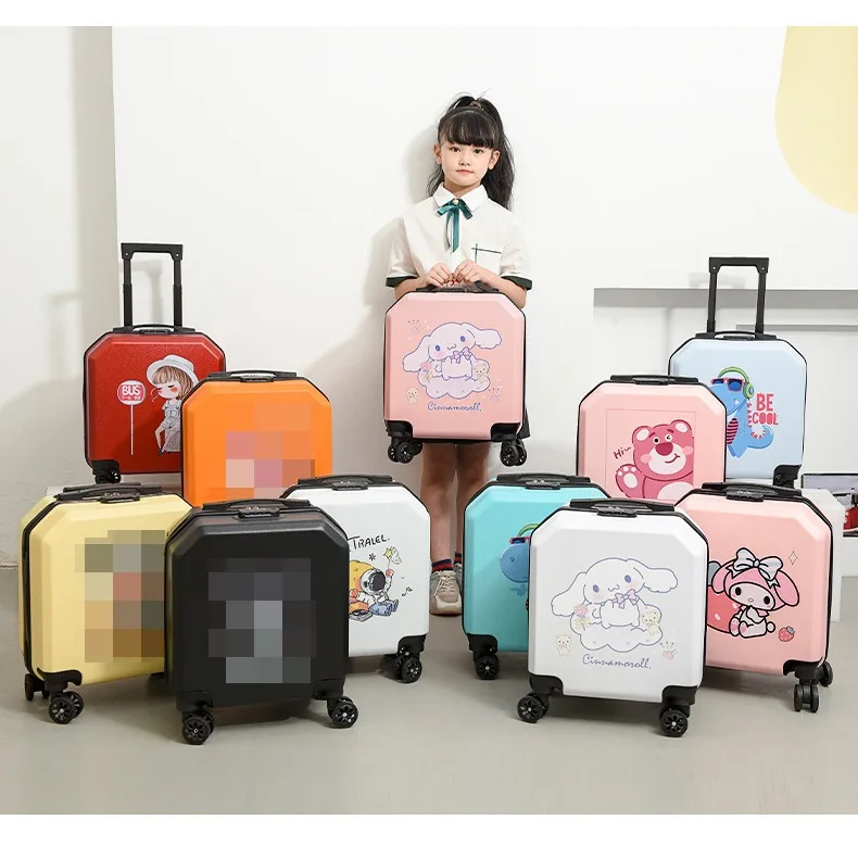 Hot Sale Unisex Print Patterns Children's School Cabin Luggage Kids Suitcase with Spinner Caster Kids Trolley Suitcase