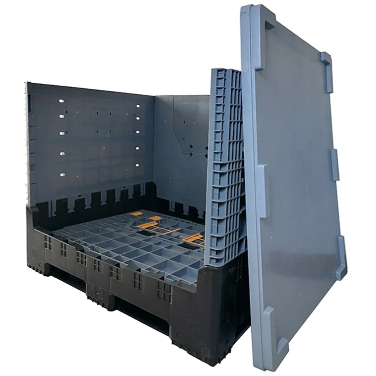 Large Nestable and Foldable Plastic Pallet Container Collapsible Crate Bulk Storage Box for Sale Stackable and Portable