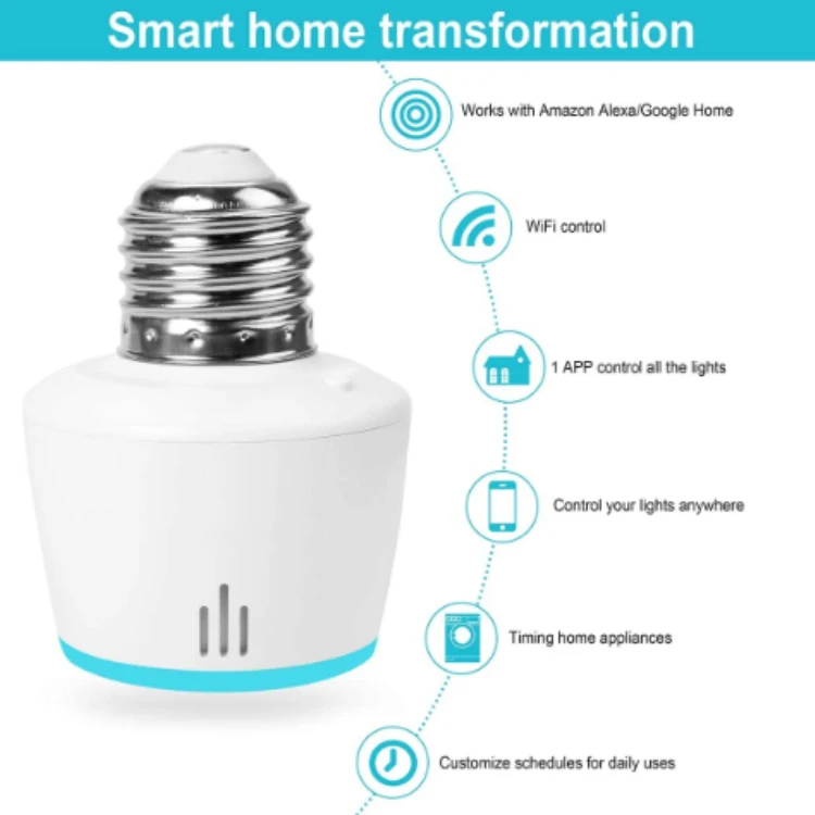 Alexa GoogleHomeと互換性のあるスマートWifiE27/E26ライト