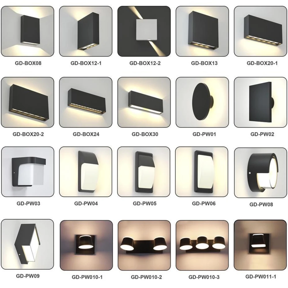 Современный черный пластиковый gu10 10 Вт Регулируемый ip44 Водонепроницаемый декоративный светильник для дома, наружного внутреннего освещения, светодиодный настенный светильник