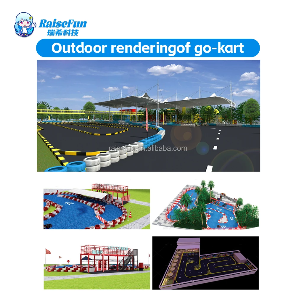 product raisefun parent child go kart battery operated remote control integrated system for kids adults indoor outdoor amusement center-3