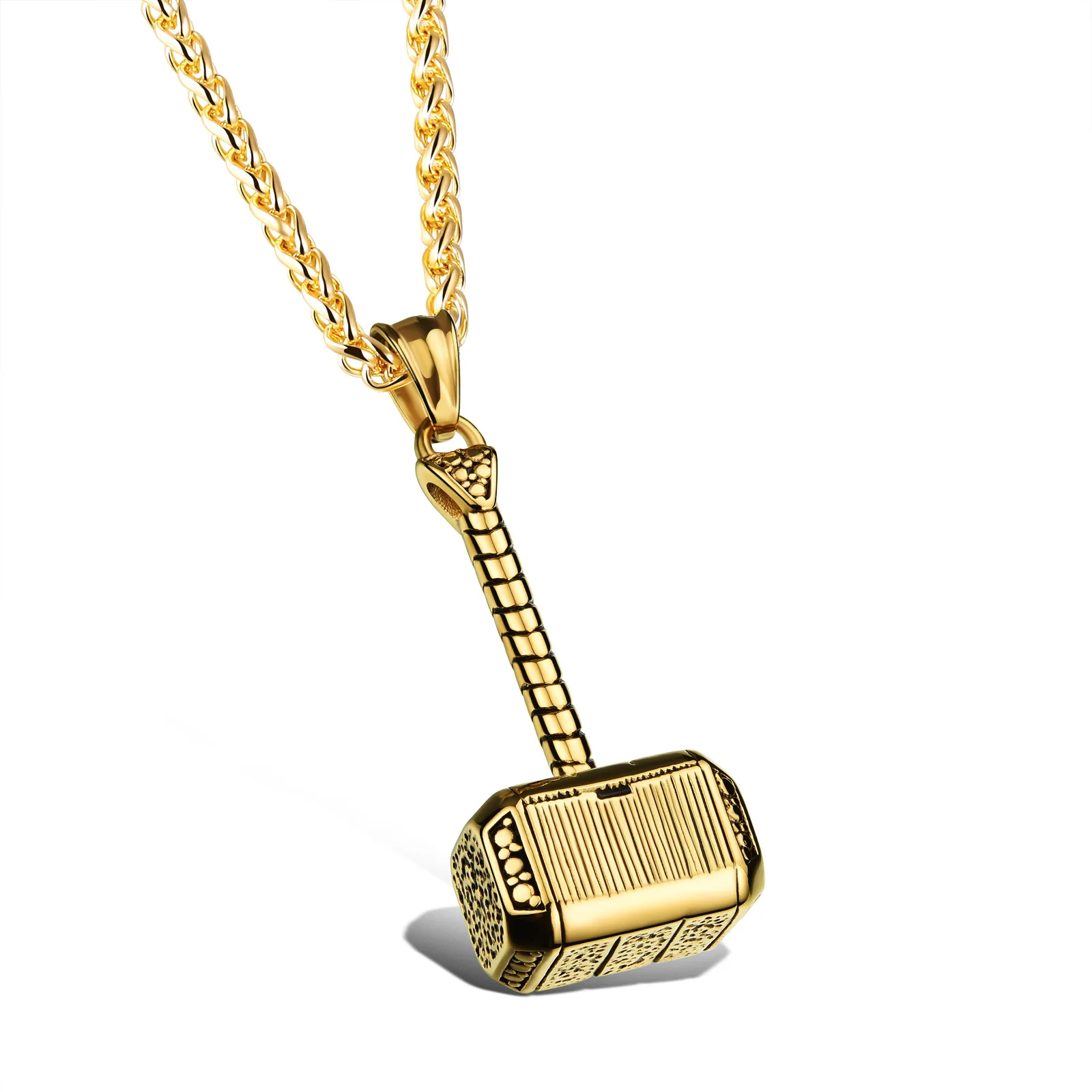 Hip Hop Rock Marvel Movie Thor Hammer Necklace Pendant