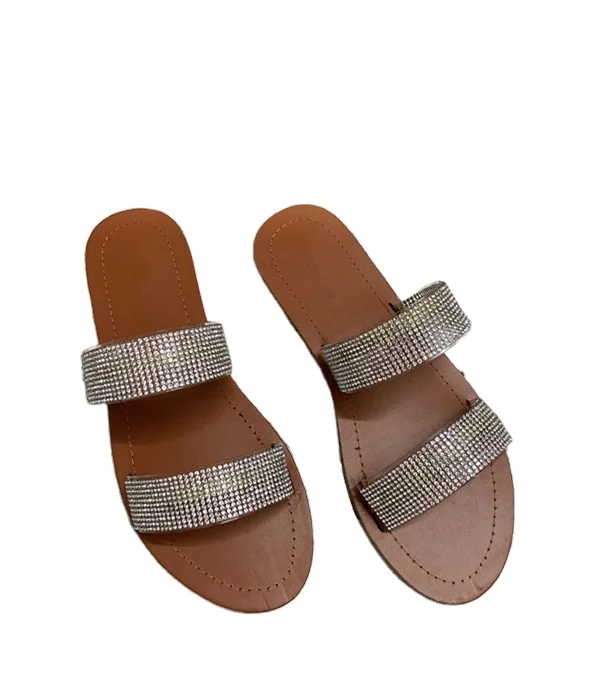 hot selling shiny shoes women sandals 2021 summer slippers for