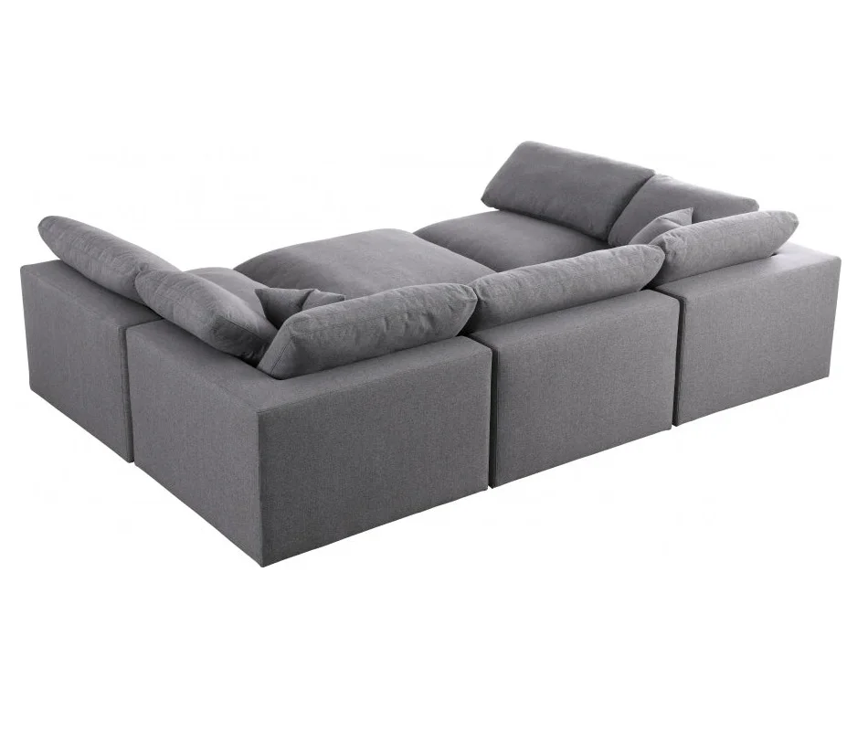 American Down Feather Cushions 6-piece Modular Sectional Sleeper Sofa ...