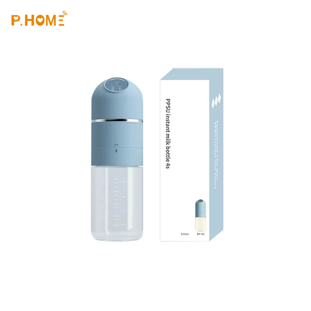 2024 for Amazom Hot Selling BPA-Free 240ml Glass Baby Feeding Bottle with Powder Storage Portable PPsu Baby Bottle
