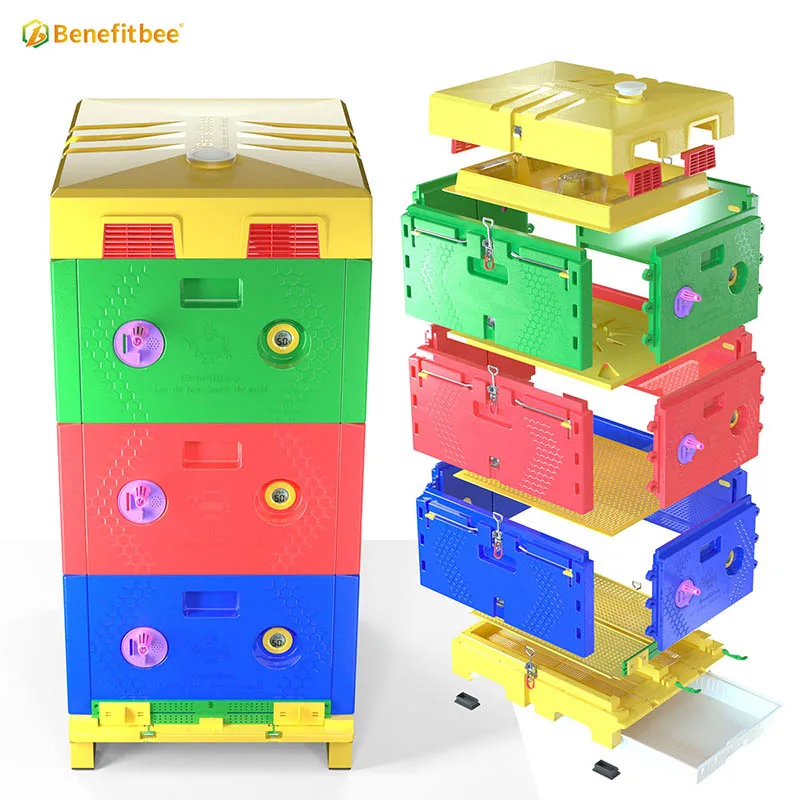 Beekeeping Supplies 3 Layers Langstroth Bee Hive Thermo Box Plastic Beehive