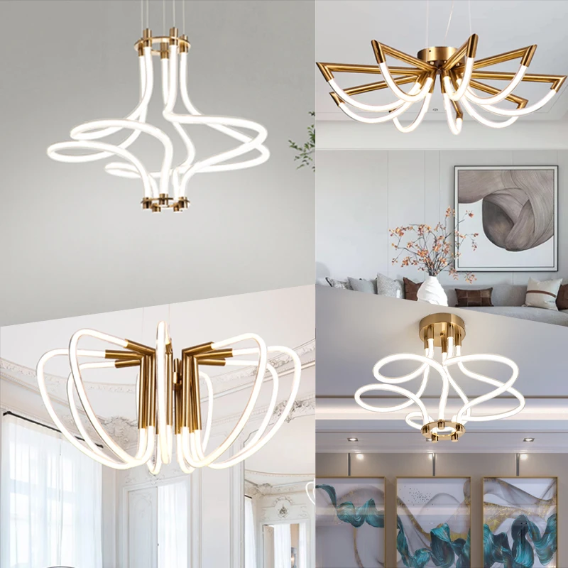Простой современный дизайн подвесное освещение для отеля золотые светодиодные люстры в стиле арт-деко подвесной светильник