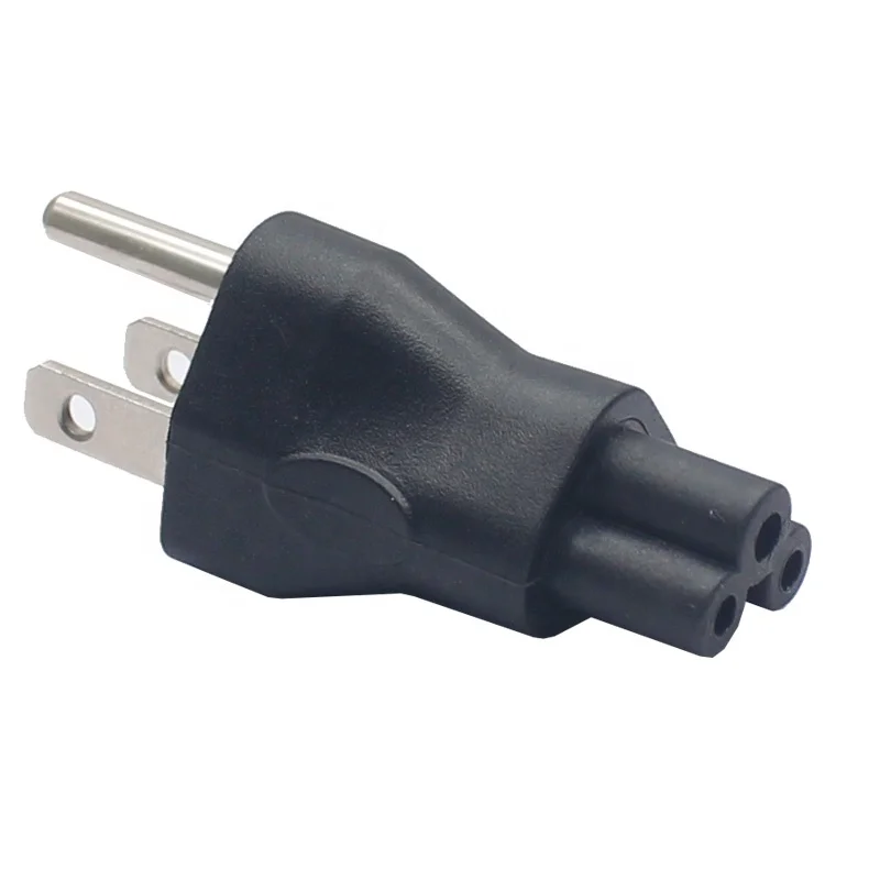 IEC 320 C6 US Male Mickey Mouse Power Adapter Industrial Plug C6 Micky 3pin Male US Socket Rated Current 10A NEMA 5-15P Plug