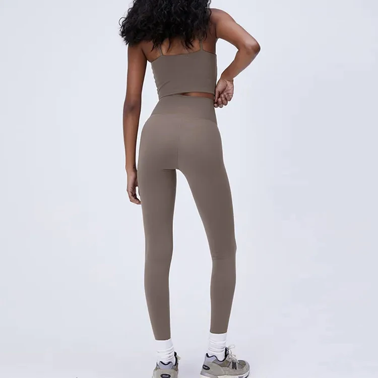 Completi sportivi da donna per palestra e fitness, due pezzi, top yoga e  leggings a vita alta