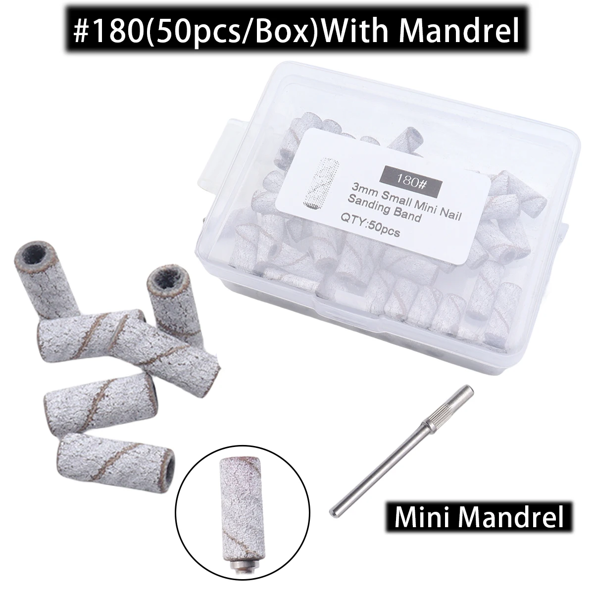 51pcs Mini Nail Drill Bit Nail Bits Drill Mandrel Bit For Nails 3mm