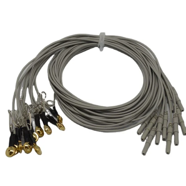 Factory Supply Eeg Machine Cable Brain Electrode Sensor Gold Plated Eeg Cap