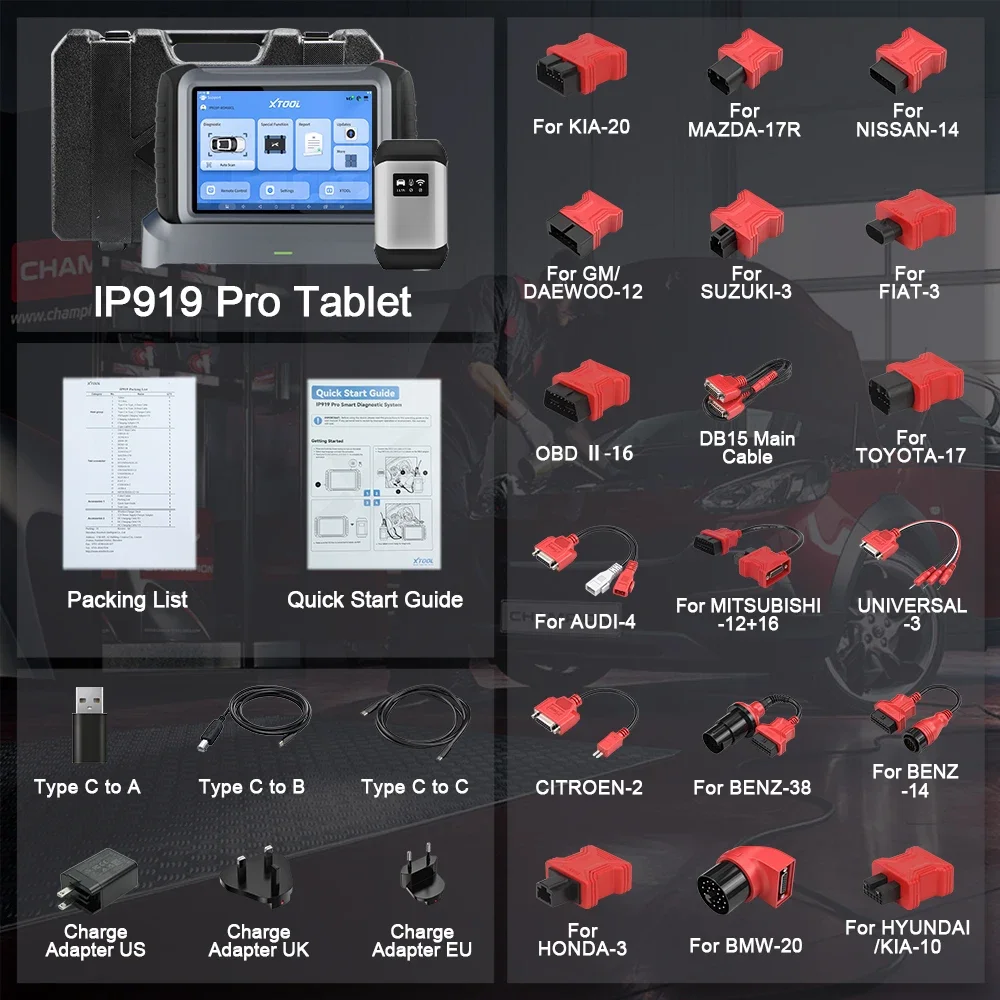 XTOOL INPLUS IP919PRO Car Diagnostic Scanner Automotivo Tools ECU Coding Programming 42+ Services With CANFD DOIP Topology FCA