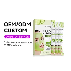 OEM Skin Care Moisture Mud Mask Cucumber Oil Control Shrink Pores Blackhead Remover Deep Cleaning Whitening Facial Clay Masks