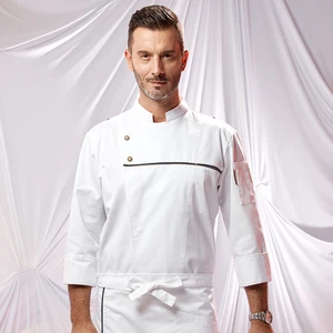 Men's Custom Hotel Kitchen Baking Restaurant Short Sleeve Long Tops Breathable Woven Fabric Chef Overalls-Wholesale