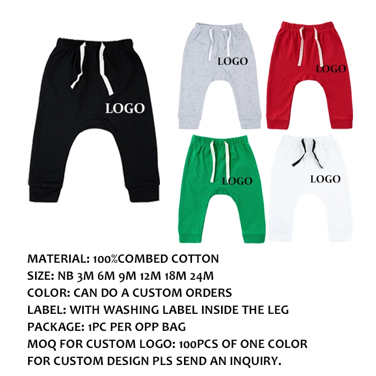 Хлопковые брюки-шаровары для маленьких мальчиков и девочек