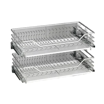 Modern High Quality Stainless Steel Pull-Out Sliding Kitchen Basket Efficient In-Cabinet Drawer Organizer for Kitchen Storage
