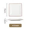 Assiette carrée blanche de 6 pouces