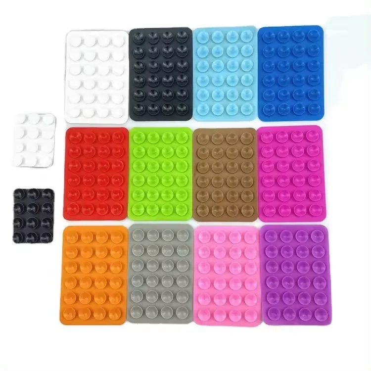 New Thicker Version Single-Sided Case Anti-Slip Silicone Suction Phone Case Adhesive Mount Wall Stand Mat Square