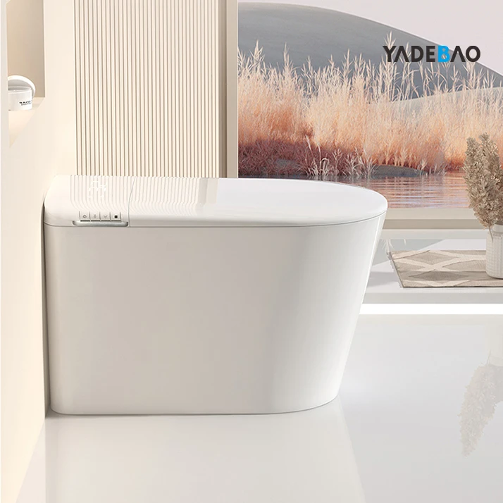 Modern ceramic automatic sanitary ware floor mounted one piece intelligent wc commode toilet bowl automatic smart toilet