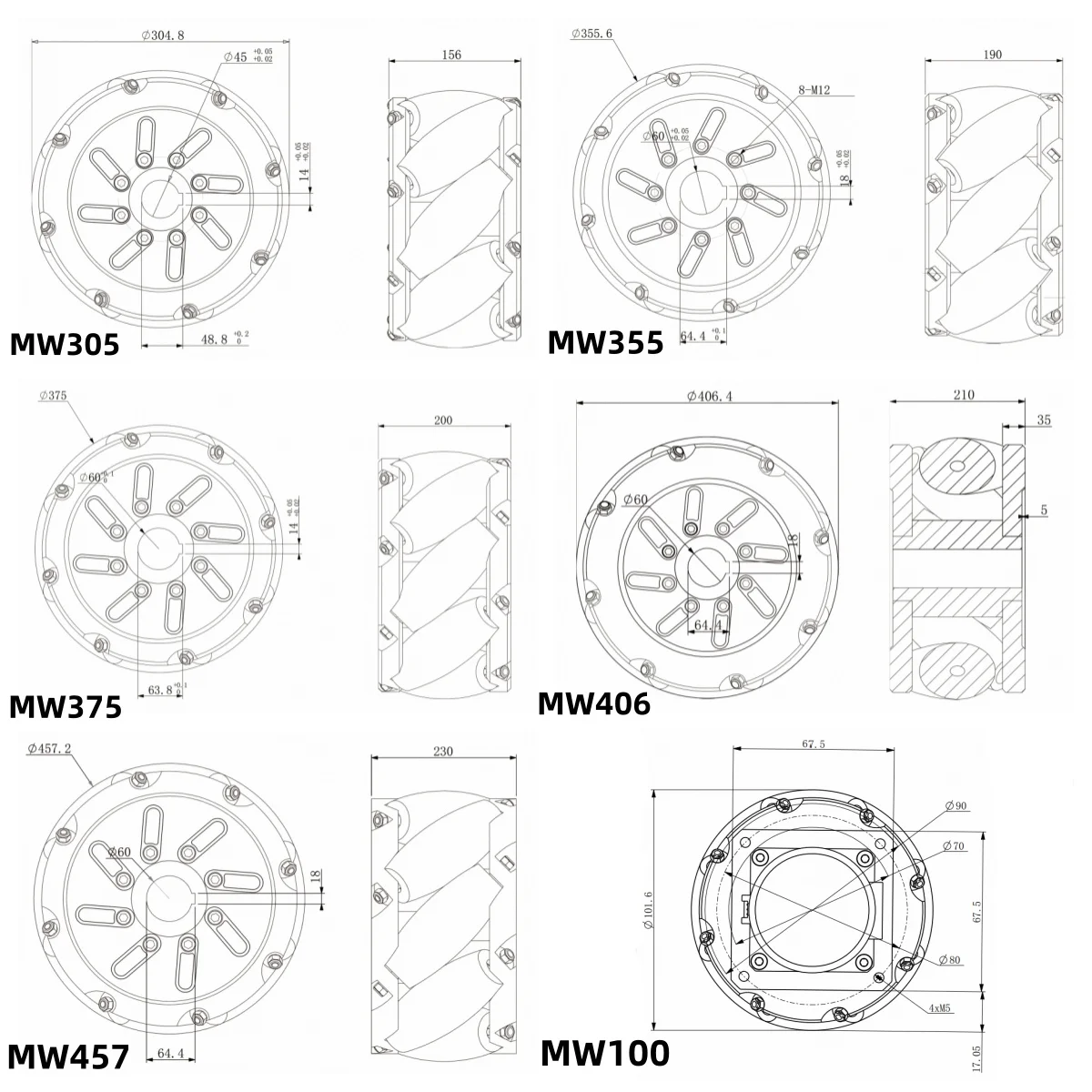 PU Coated Mecanum Wheel Set Low-Noise Omnidirectional Drive Wheels for Mobile Robots Anti-Slip Abrasion-Proof Custom Cutting supplier