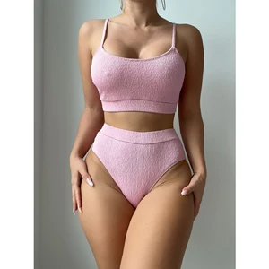 Solid Color Bandeau Plus Size Breathable Anti-UV Spandex/Polyester 2026 Swimwear for Women