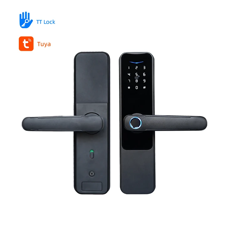 High Security Electric Digital Rfid Card Mechanical Key Fingerprint Nfc Smart Door Lock With Tuya App Cerradura Inteligente