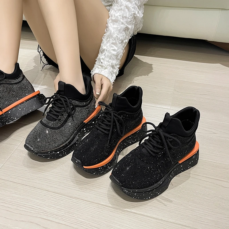 Custom Shiny Chunky Sneakers Zapatos De Mujer Women Shoes Summer Woman  Zapatillas Running Baskets Female Sneaker 2023
