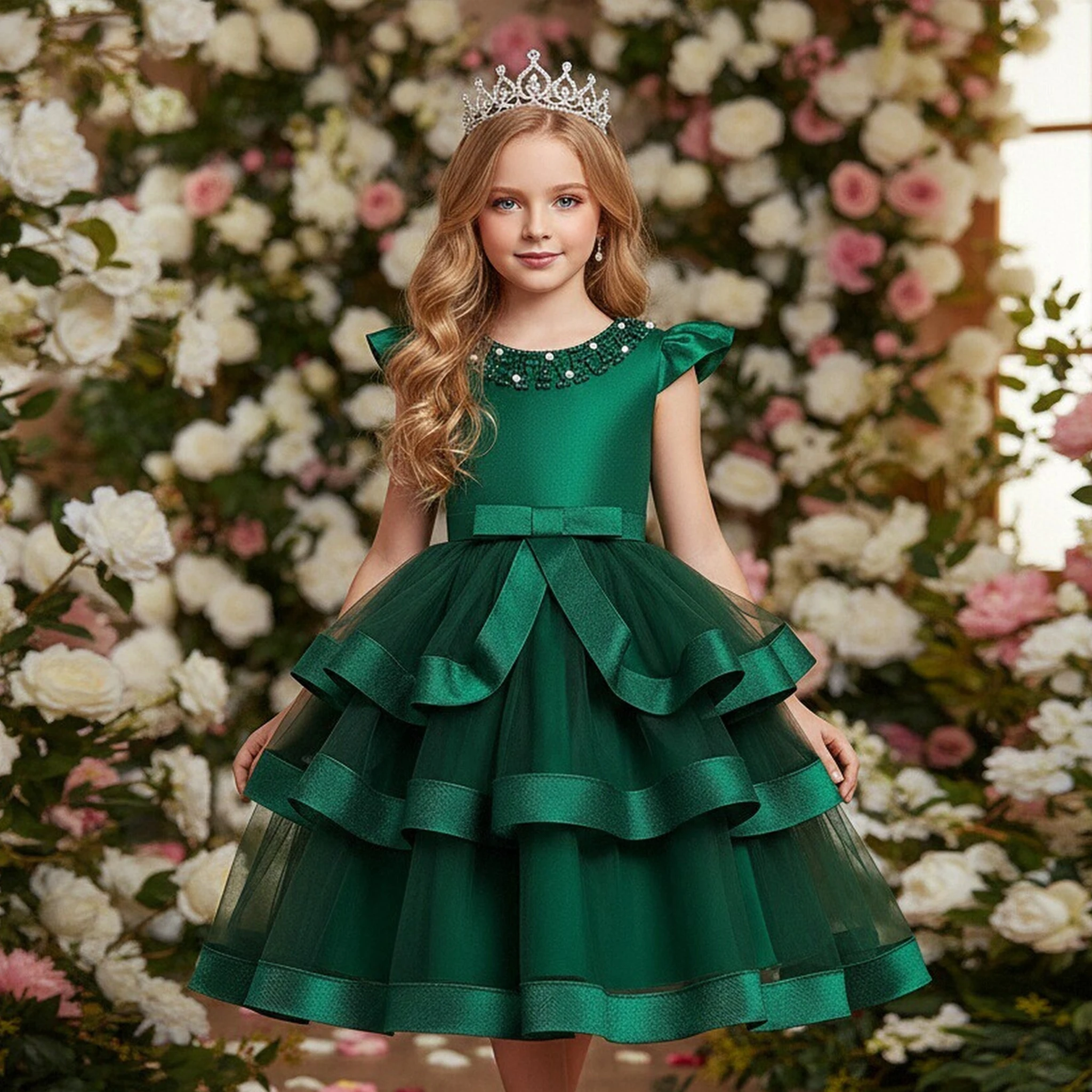 party dresses age 6 Hihipz Toddler Girls Dresses Solid Ruffle Sleeves Strap Waist Dress Summer  Dress Kids Girls Elegant A Line Party Dresses,6-7 Years