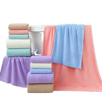 Bathtowels made of coral velvet enlarged and thickened solid and soft household adult absorbent towels beach towels