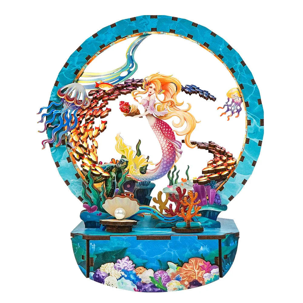 Tonecheer Blue Sea Mermaid Puzzle DIY Educational Toy