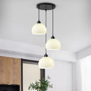 JACKSUN Modern Simple Cream Restaurant Chandelier Three-Head LampsCreative Light Pendant Chandeliers Pendant Lights