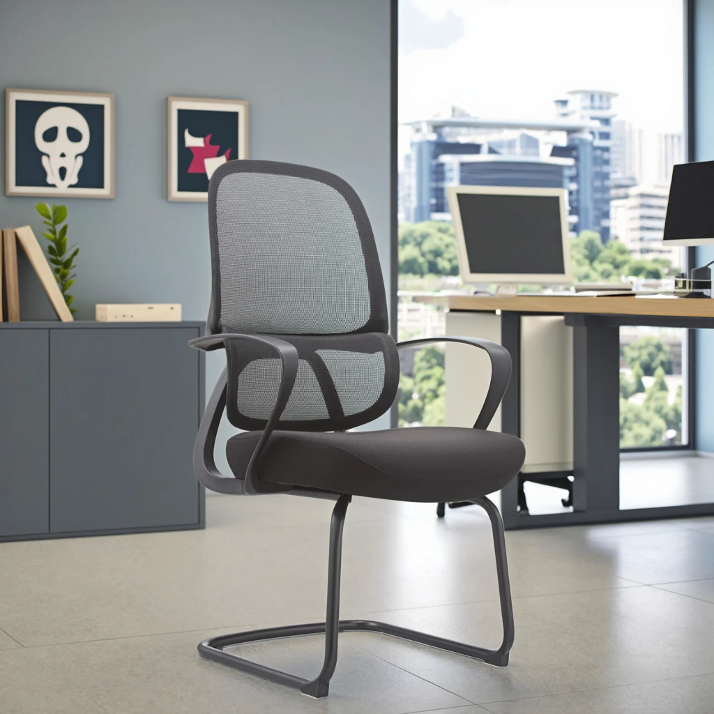 Spring Base Conference Room Visitor Chair Heavy-Duty Steel Construction Industrial Grade Mesh Task Chair Professional Commercial 3