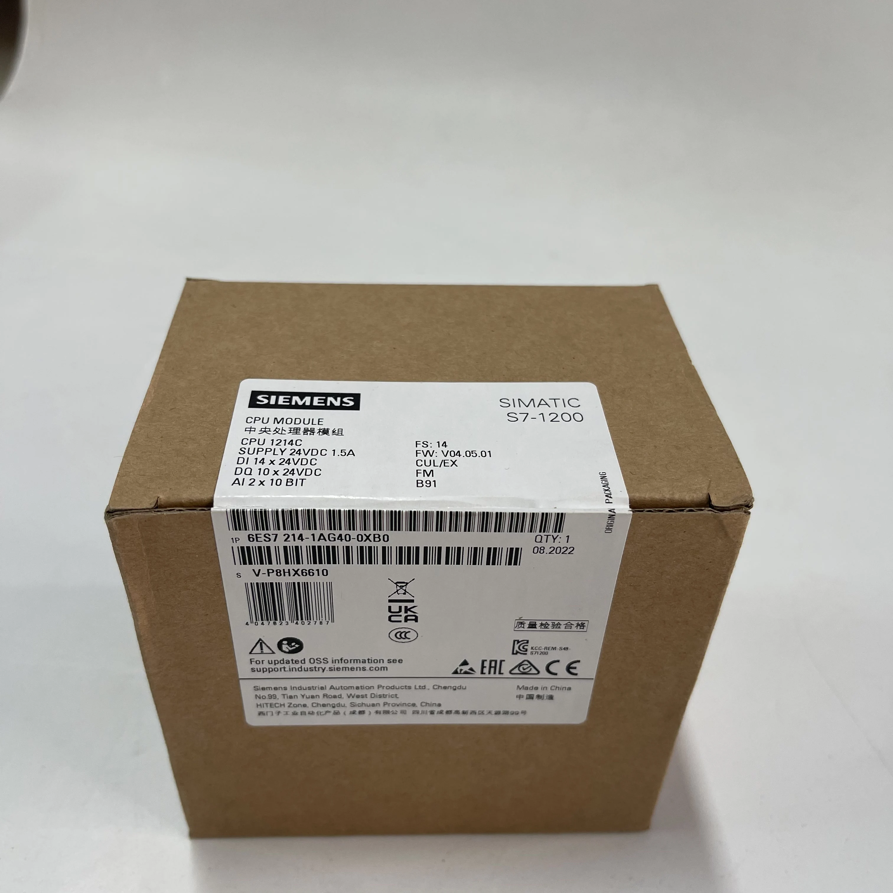 Siemens CPU Module SIMATIC S7-1200 6ES7214-1AG40-0XB0 